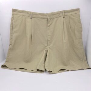 DKNY MEN’S SHORTS BEIGE COLOR, SIZE 42W, 52% LINEN 35% TENCEL 13% COTTON,